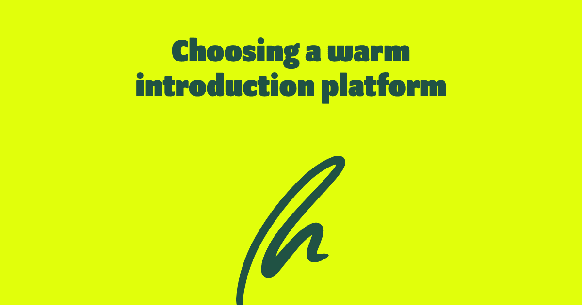 What should you check before buying a warm introduction platform?